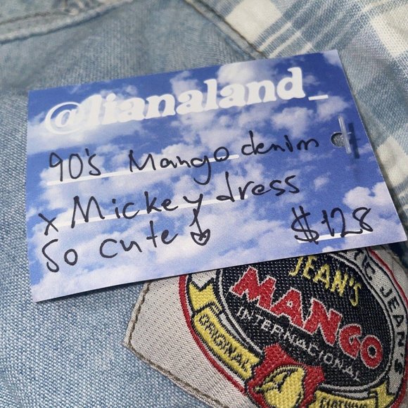 The Authentic JEANS MANGO vtg 90's DISNEY MICKEY DRESS(No size-see measurements) - Picture 15 of 15